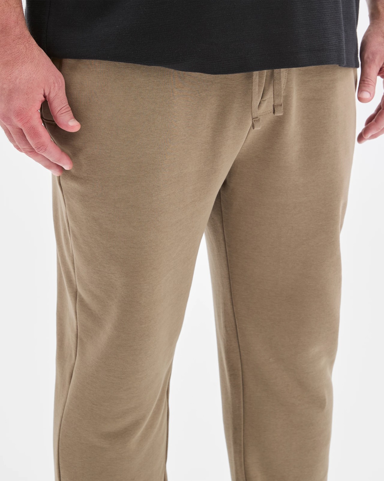 Plus Size Australian Cotton Blend Non Cuffed Trackpants - Mushroom 5 of 6