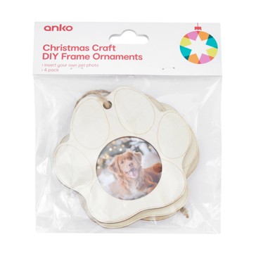 4 Pack Christmas Craft DIY Frame Ornaments - Anko