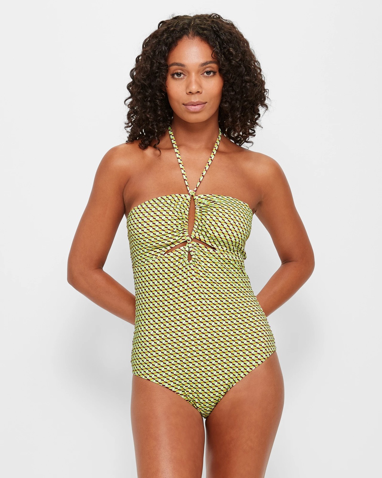 Keyhole Halter One Piece Swim Bathers