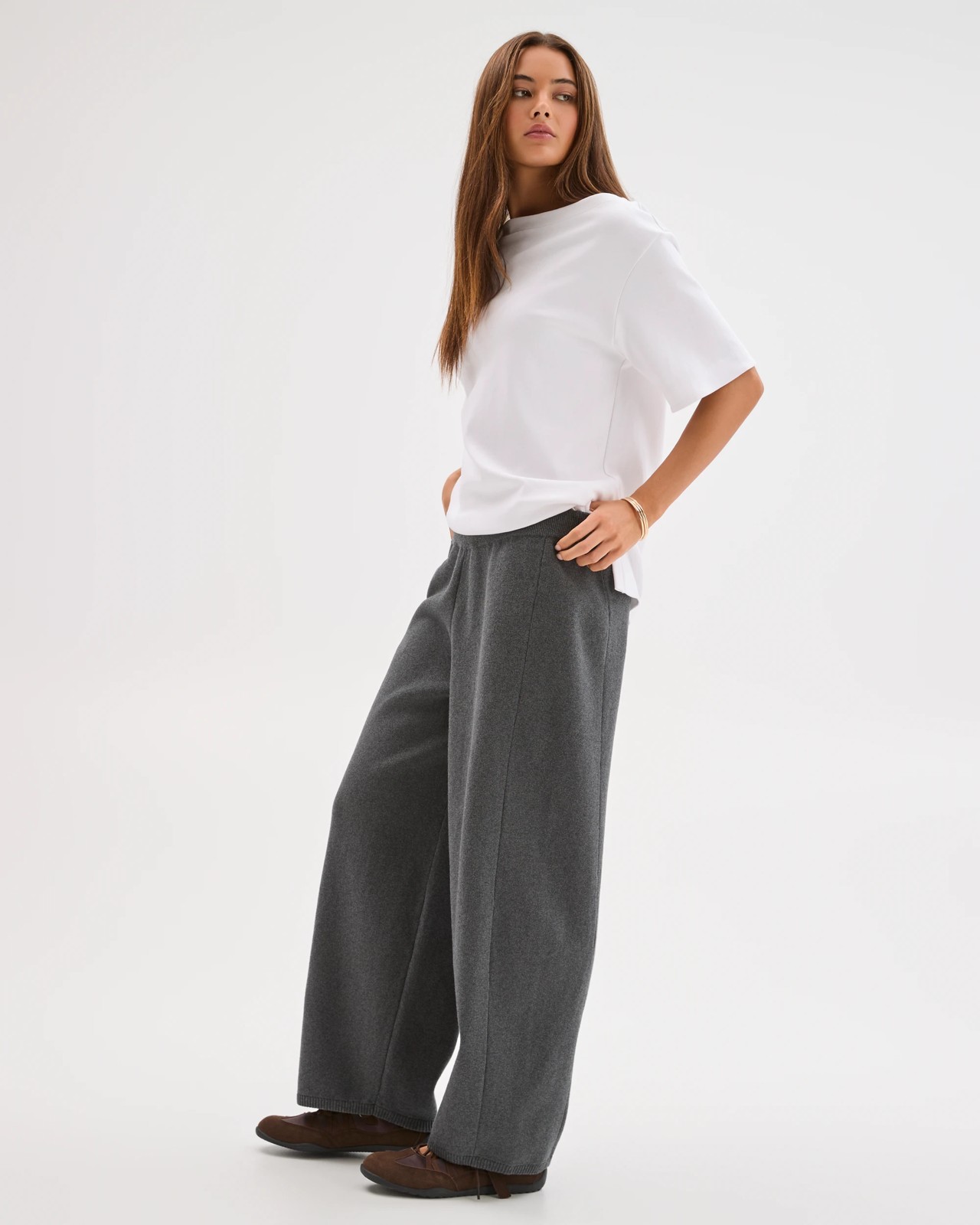 Lily Loves Australian Cotton Blend Lounge Knit Pants - Shadow Marle 5 of 5