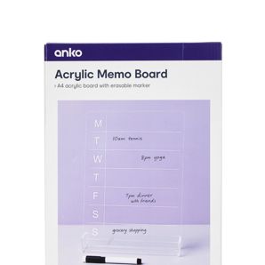 Anko Acrylic Memo Board 29.7cmx21.5cm