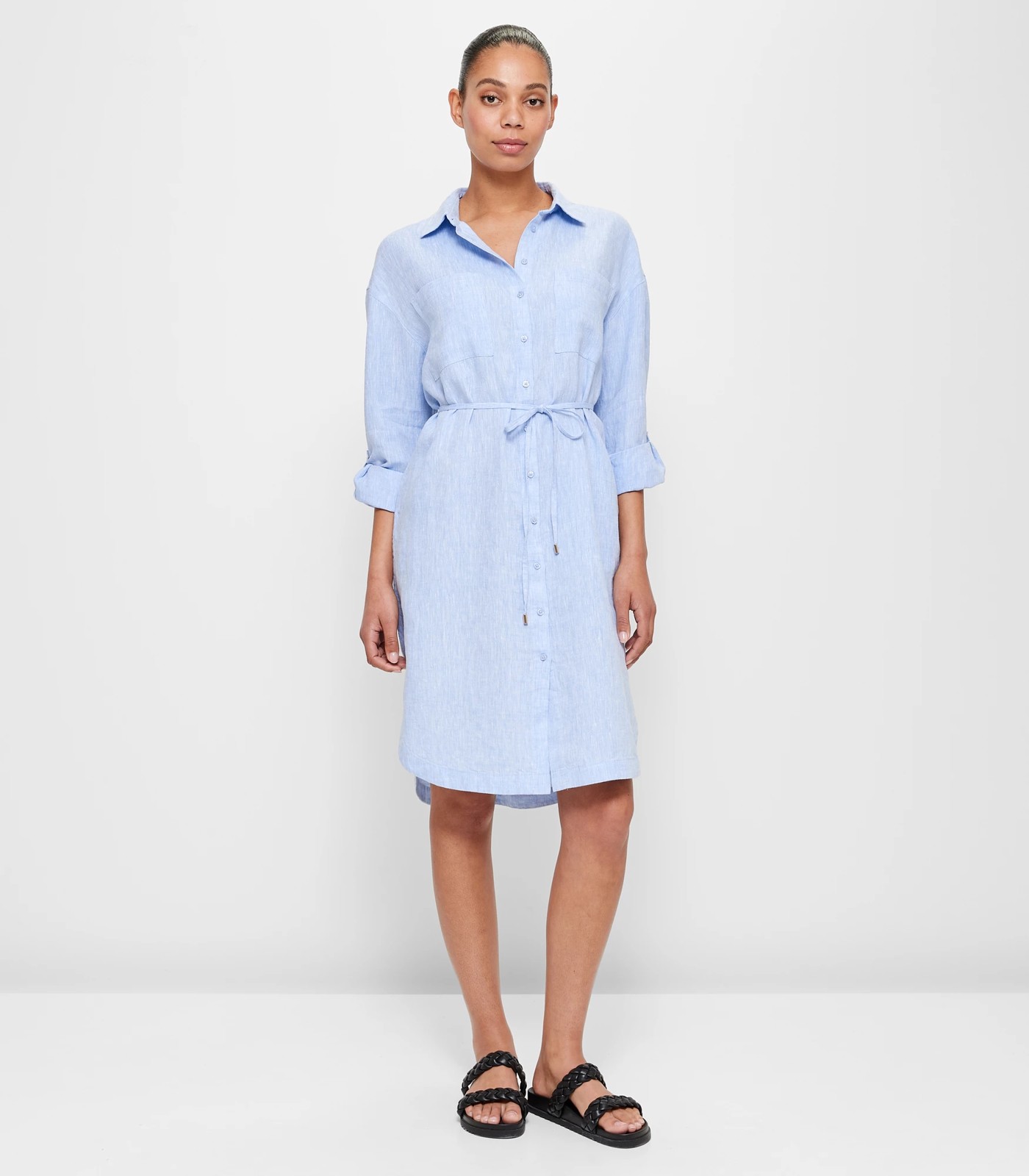 European Linen Midi Shirt Dress | Target Australia