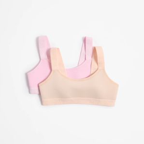 Girls Micro Performance Crop Tops 2 Pack - Maxx - Pale Petal/Pink product image