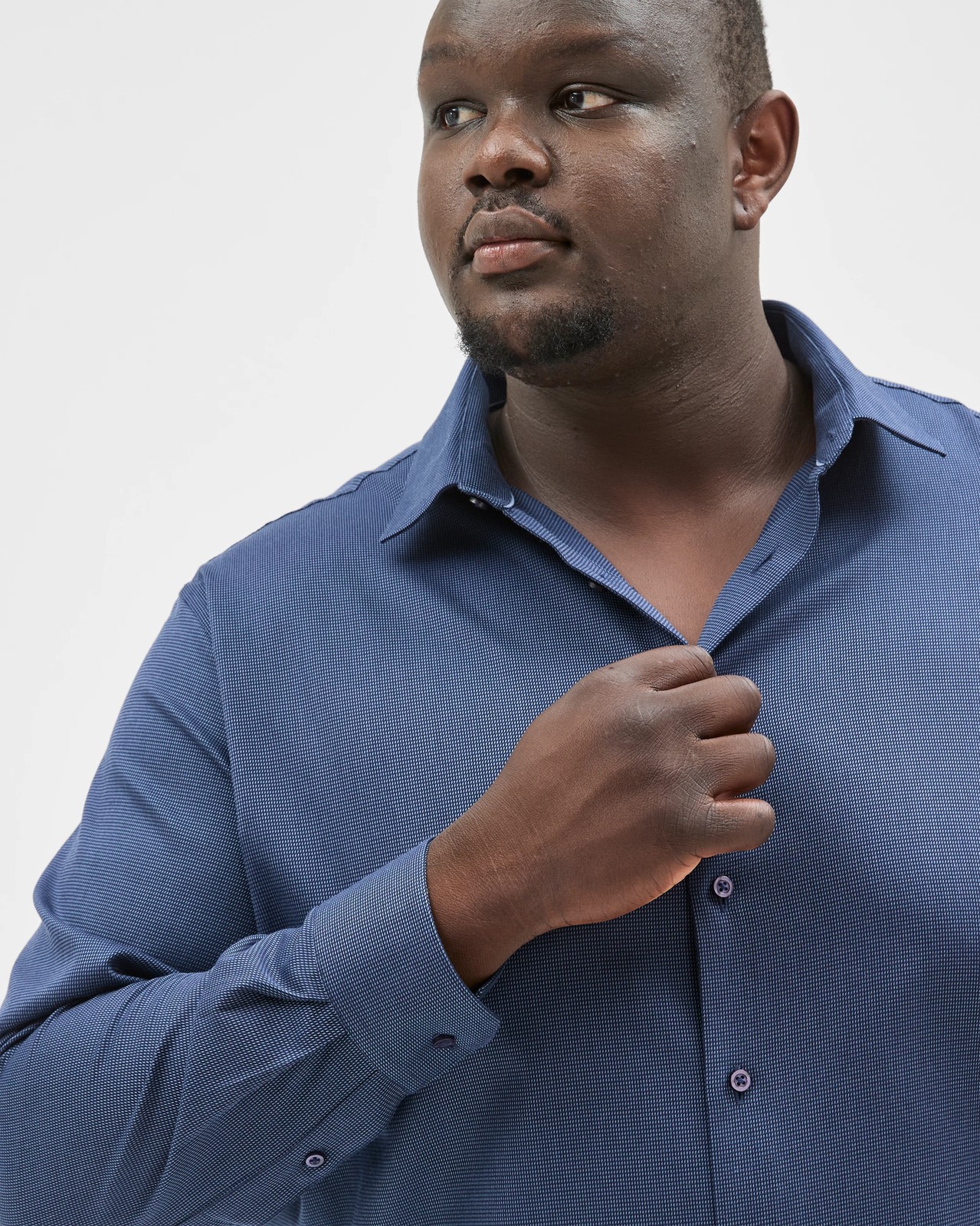 Plus Size Australian Cotton Micro Dobby Business Shirt 4 of 5
