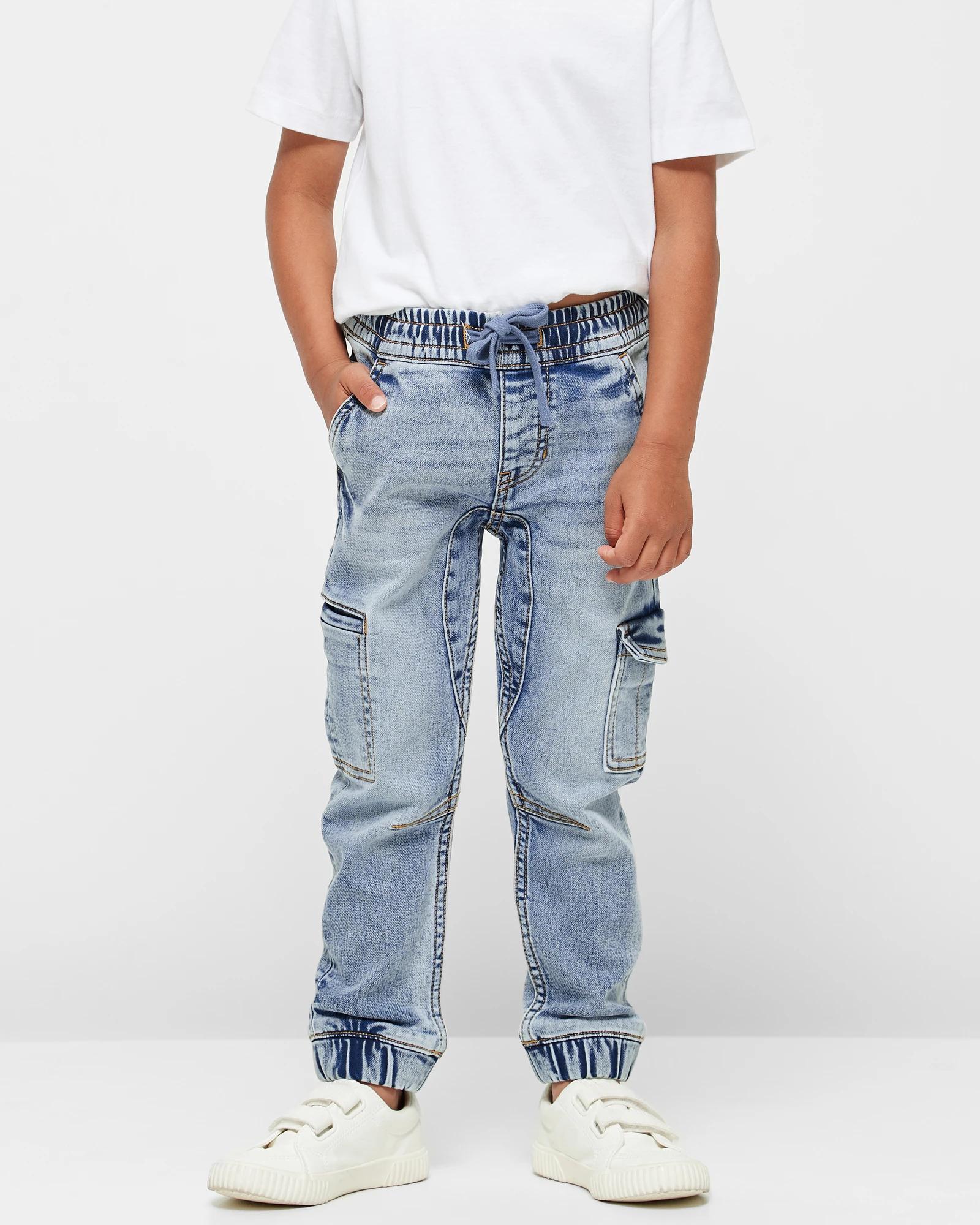 Denim cargo jeans –