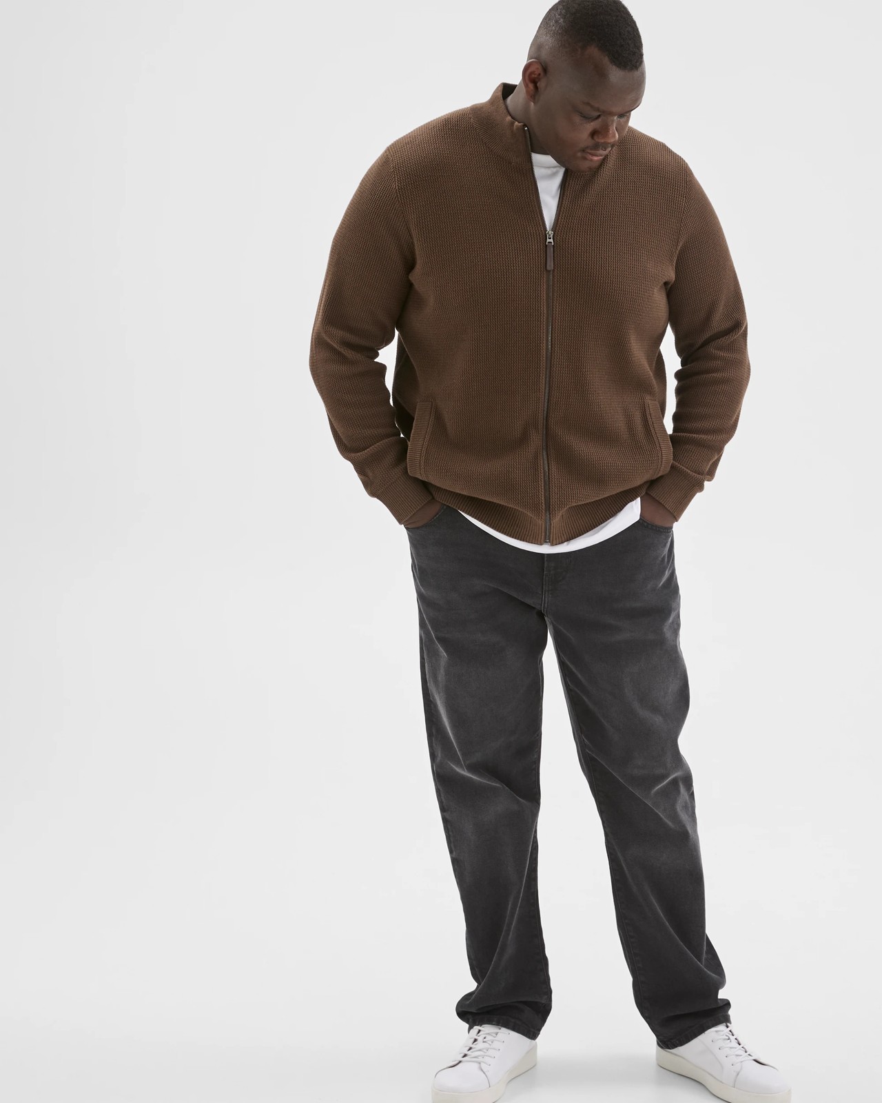 Plus Size Australian Cotton Zip Through Knit Jumper 2 of 5