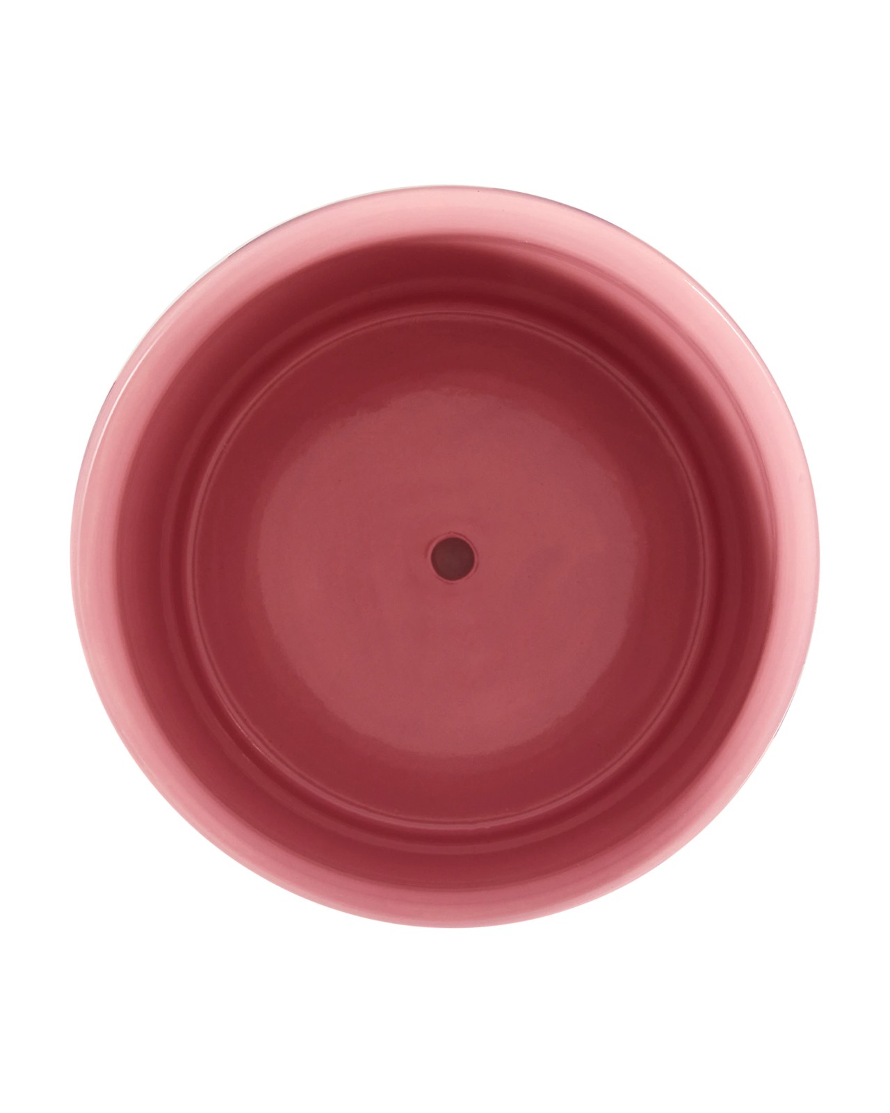 Anko Burgundy Stripe Ceramic Pot with Saucer 2 of 4