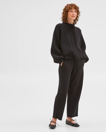 Clean Knit Zip Through Bomber Jacket