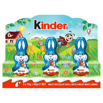Kinder 3 Pack Easter Bunny Milk Chocolate 45g
