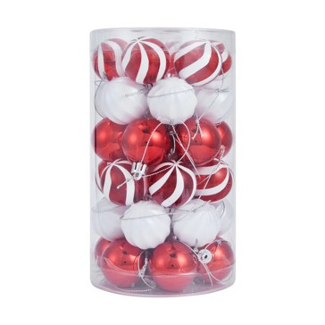 36 Pack 4cm Candy Cane Baubles - Anko
