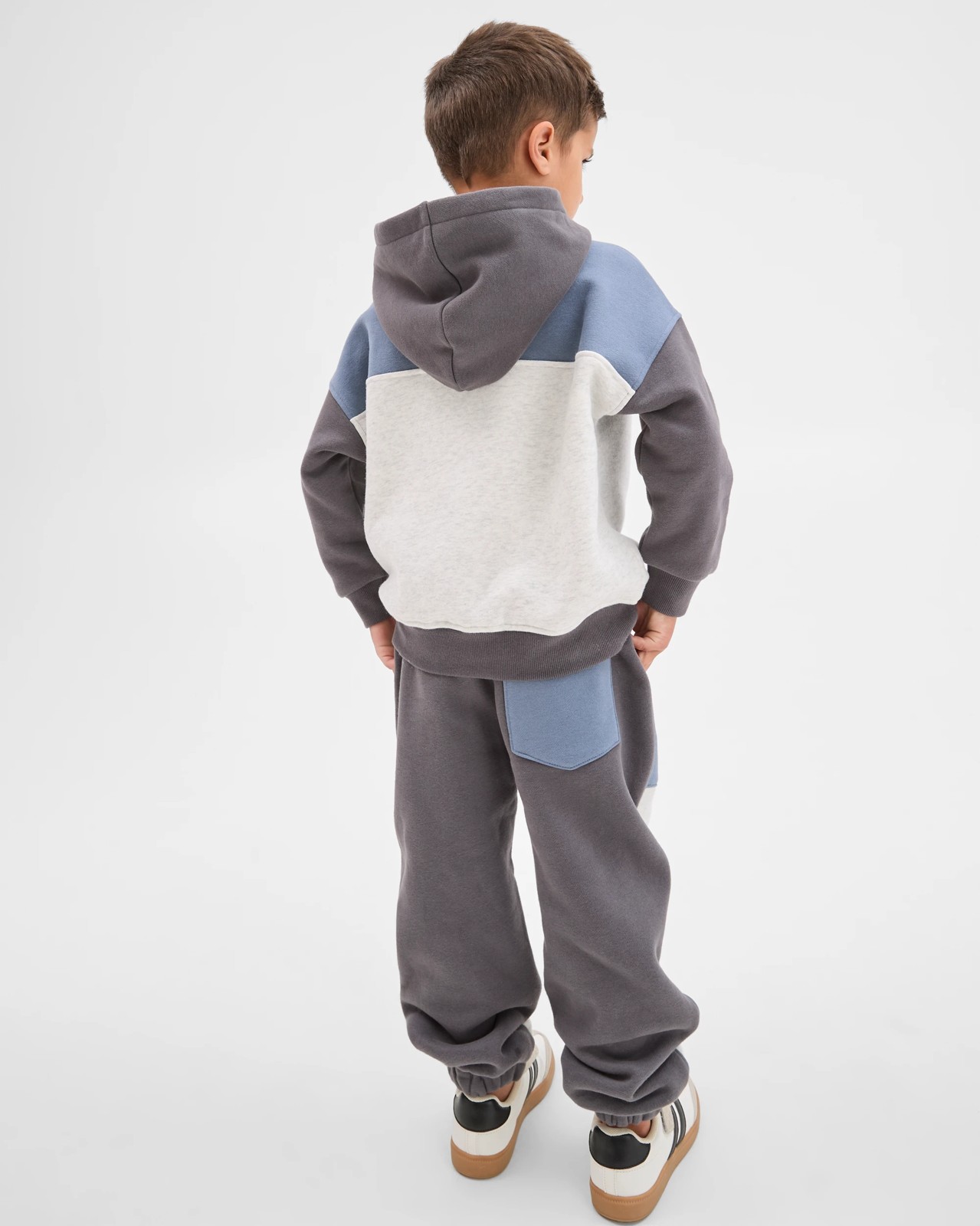 Australian Cotton Blend Hoodie and Trackpants Set - Blue / Grey 5 of 6