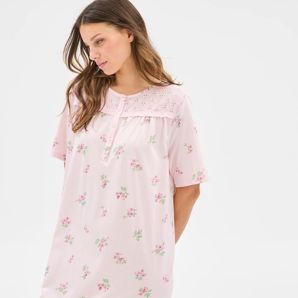 Australian Cotton Womens Short Sleeve Traditional Sleep Nightie thumbnail 2