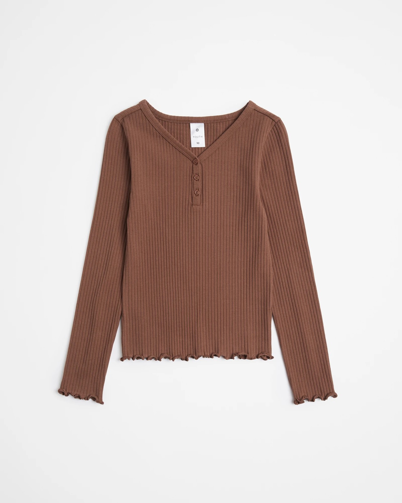 Long Sleeve Henley Rib Top 4 of 5