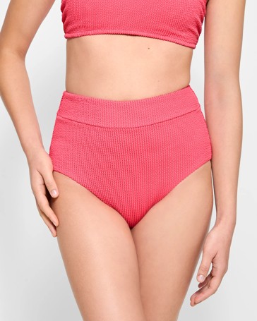 Crinkle High Waisted Swim Bikini Briefs