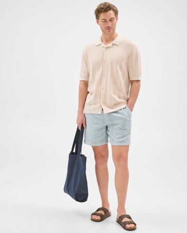 Australian Cotton Textured Stripe Shorts