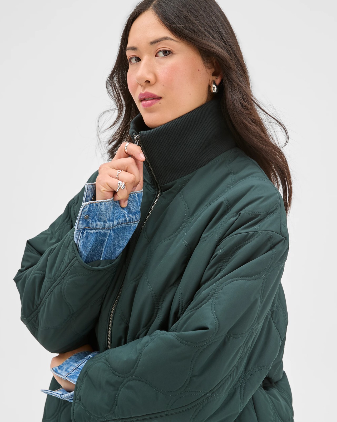 Quilted Funnel Neck Jacket 5 of 5