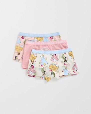 Disney Princess Australian Cotton 3 Pack Young Girls Shortie