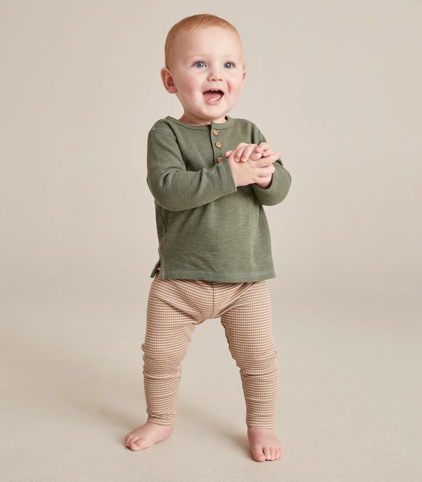 Baby Organic Cotton Rib Stripe Leggings