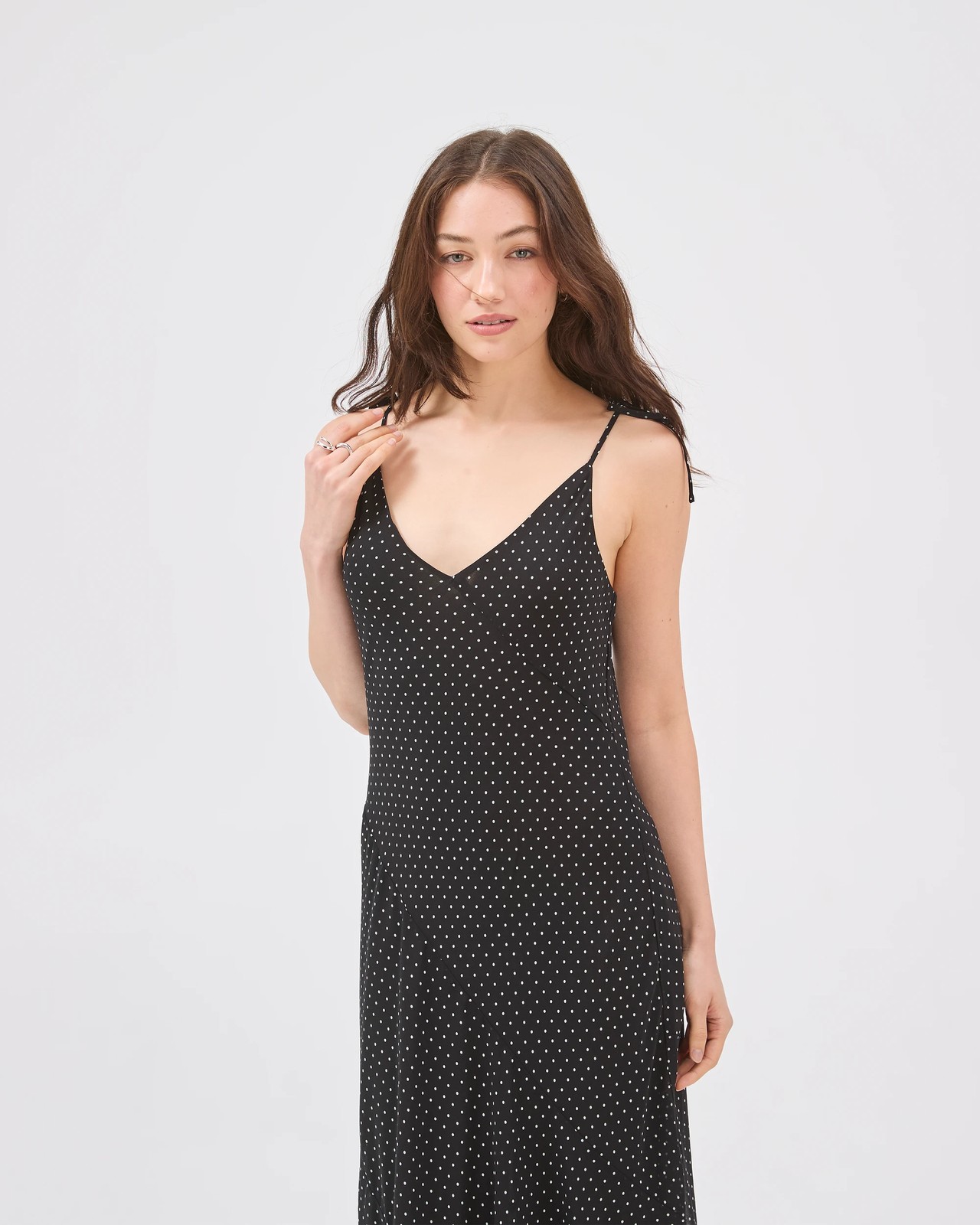 Lily Loves Bias Spliced Midi Dress - Black Spot 4 of 6