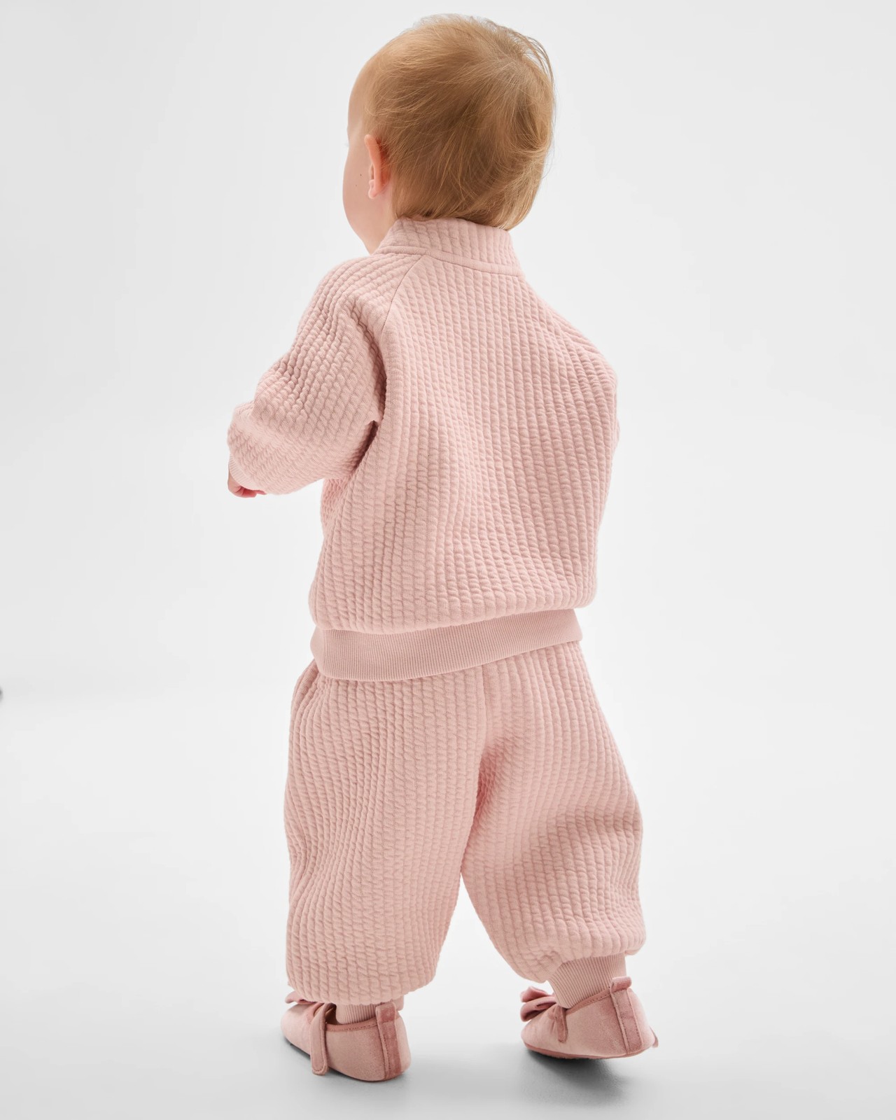 Baby Organic Cotton Quilted Fleece Trackpants - Lotus 3 of 5