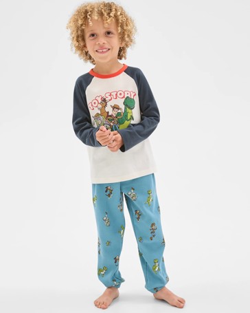 Disney Organic Cotton Younger Boys Jersey/Waffle Pyjama Set