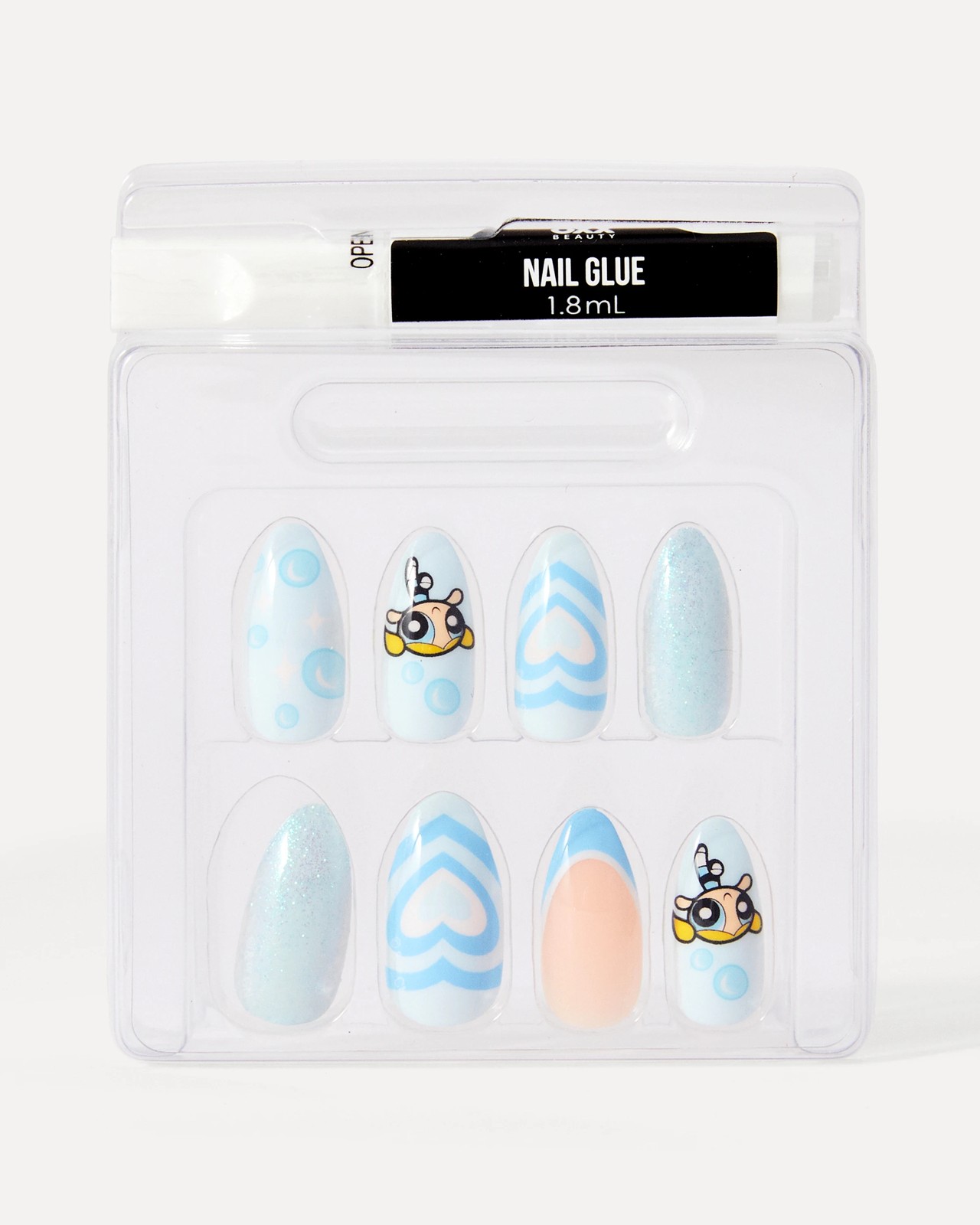 The Powerpuff Girls 24 Pack Artificial Nails with Adhesive - Stiletto Shape, Bubbles 3 of 4