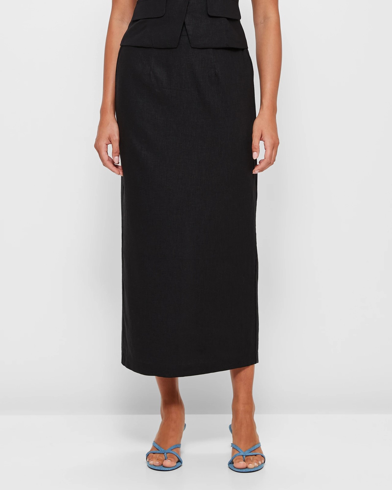 European Linen Blend Pencil Midi Skirt Lily Loves Target Australia