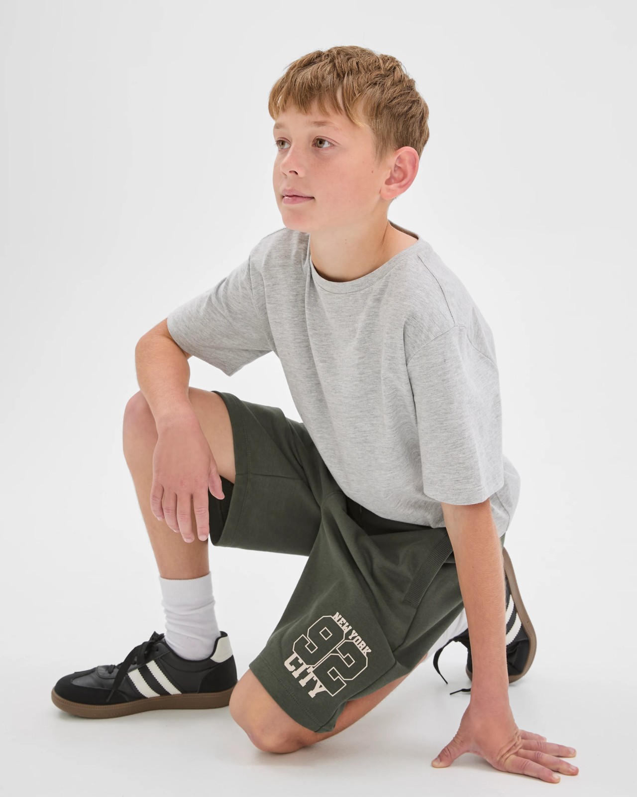 Australian Cotton Blend Fleece Sweat Shorts - Green 4 of 5