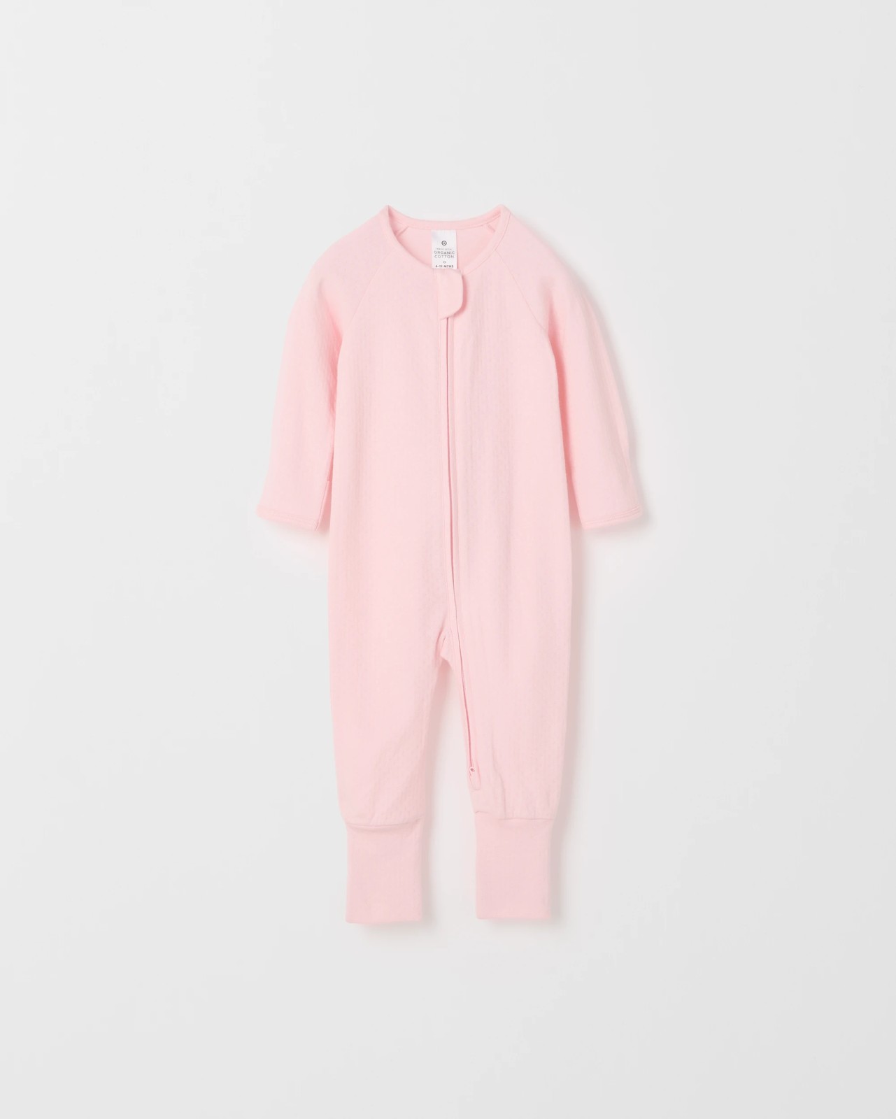 Baby Organic Cotton Pointelle Zip Coverall - Fairy Pink 4 of 5