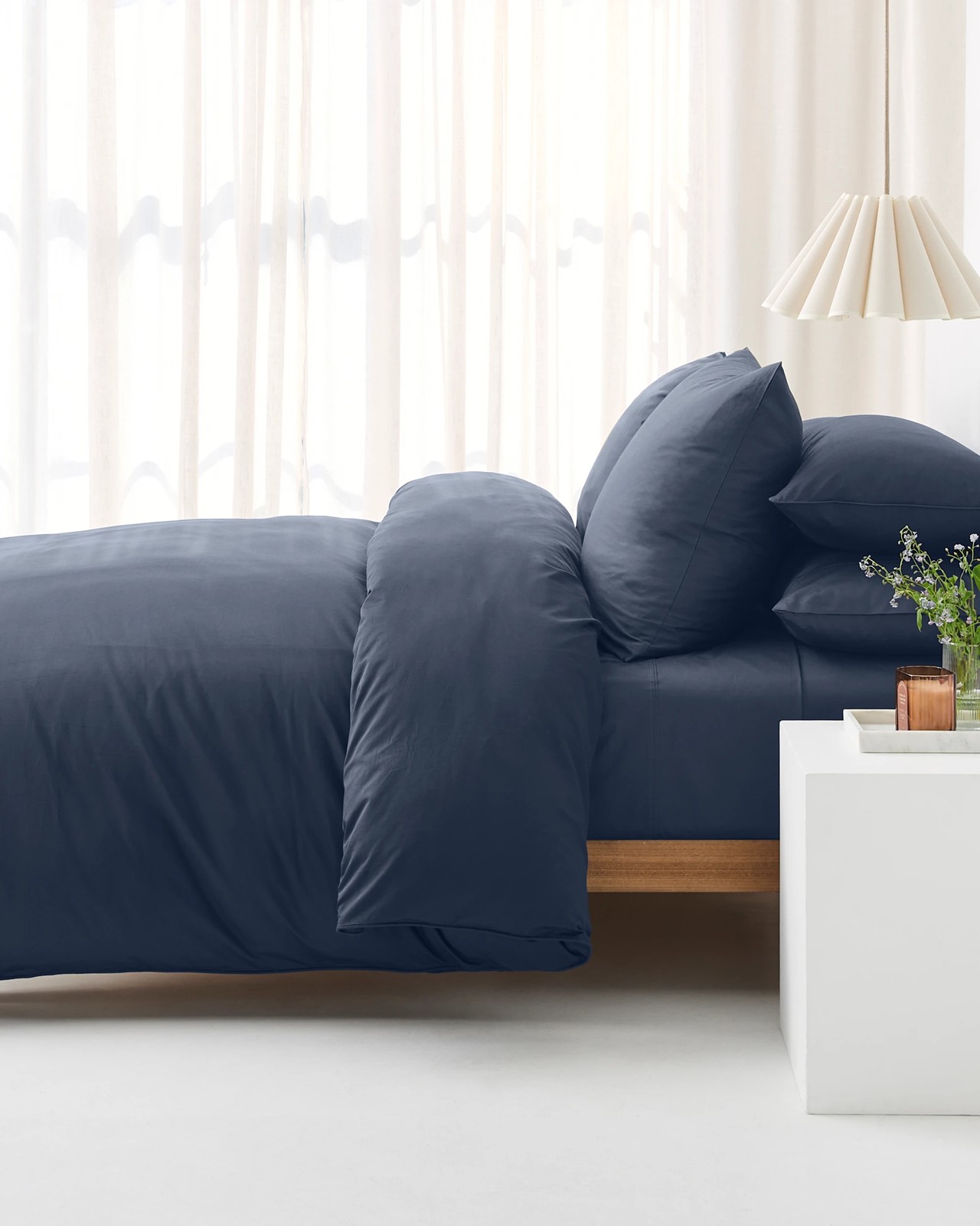 Eden Luxury Egyptian Cotton Quilt Cover Set - Navy 3 of 6