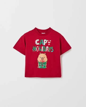 Licensed CapyFun Australian Cotton Oversized Christmas T-Shirt