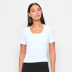 Active Studio Ribbed T-Shirt with Shelf Bra thumbnail 2