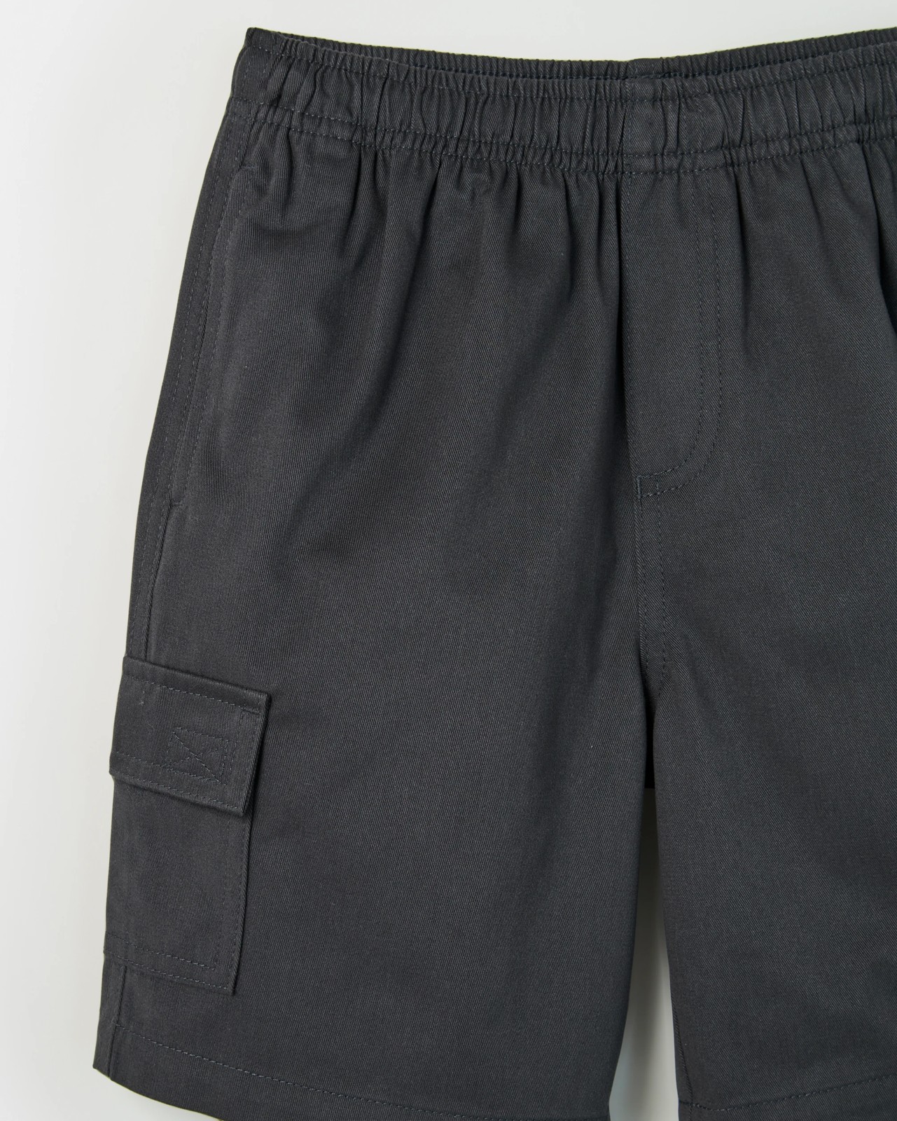 School Drill Cargo Shorts - Charcoal 2 of 3