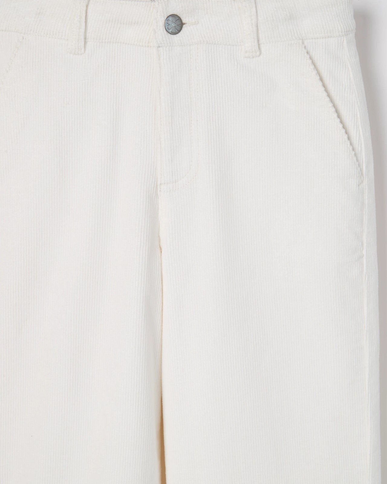 Wide Leg Corduroy Pants - Cream 6 of 6