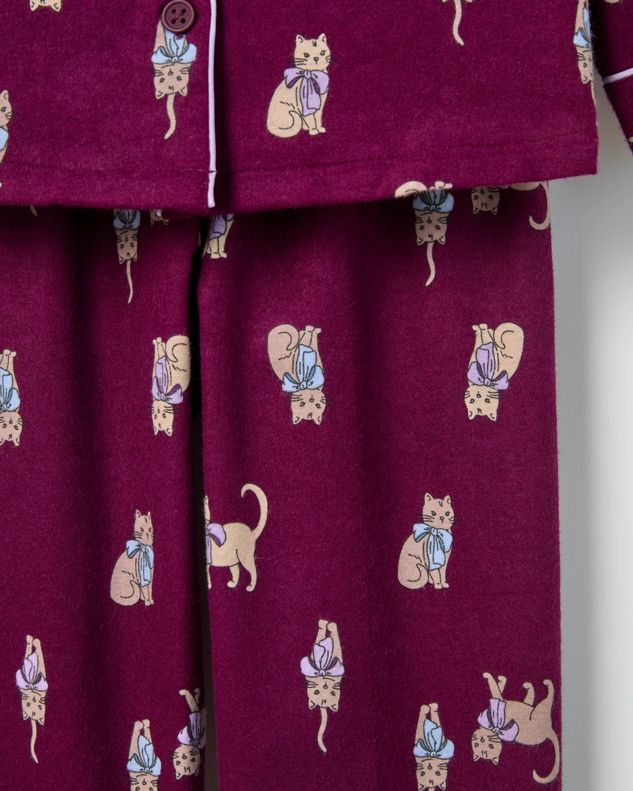 Australian Cotton Younger Girls Flannel Pyjama Set - Cats 3 of 3