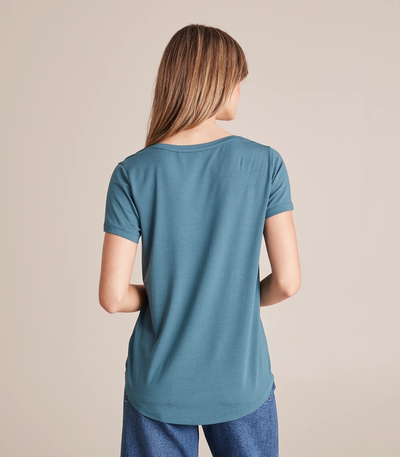 Modal/Elastane V-Neck T-Shirt 4 of 5
