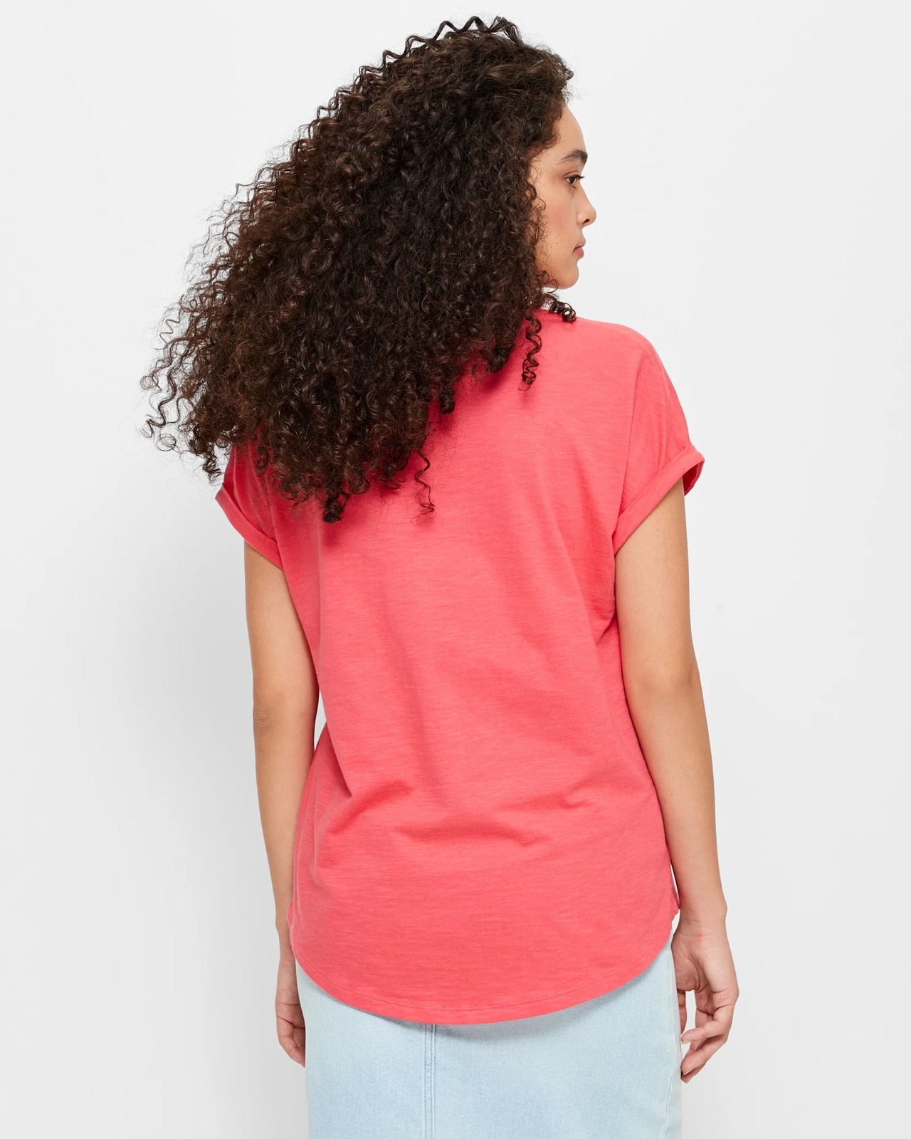 Australian Cotton Slub Slouchy V-Neck T-Shirt 4 of 5