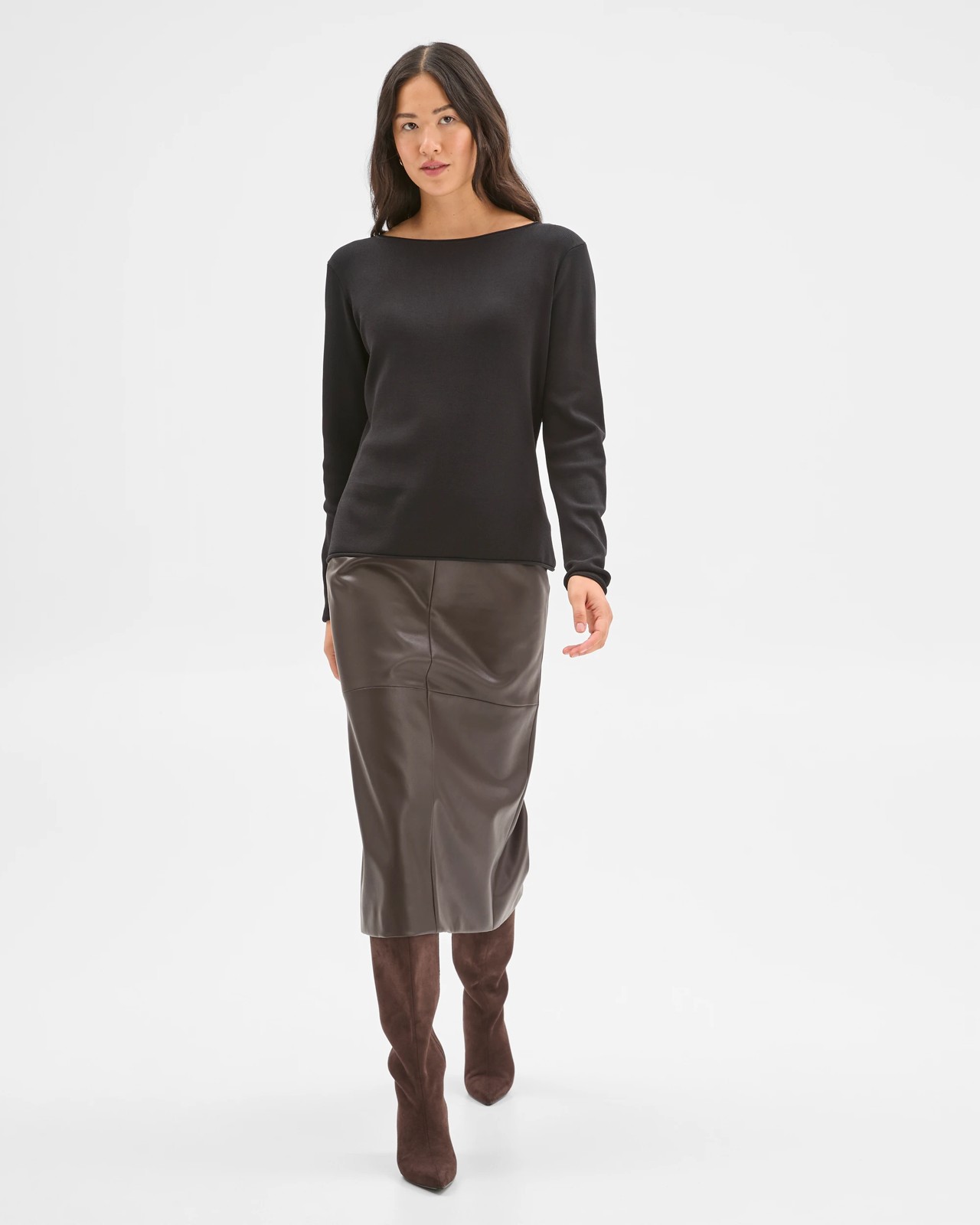 Preview PU Midi Pencil Skirt 2 of 6