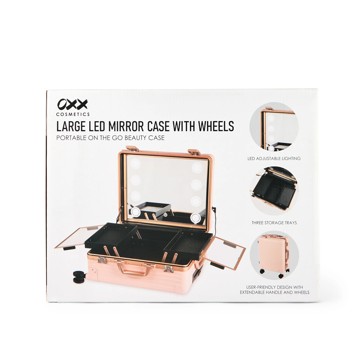 OXX Cosmetics Large LED Mirror Case with Wheels