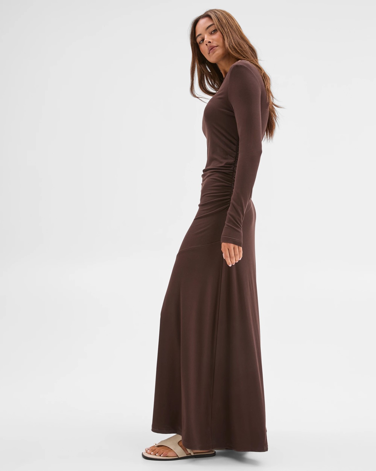 Lily Loves Drape Maxi Dress - Coffee Bean 2 of 6