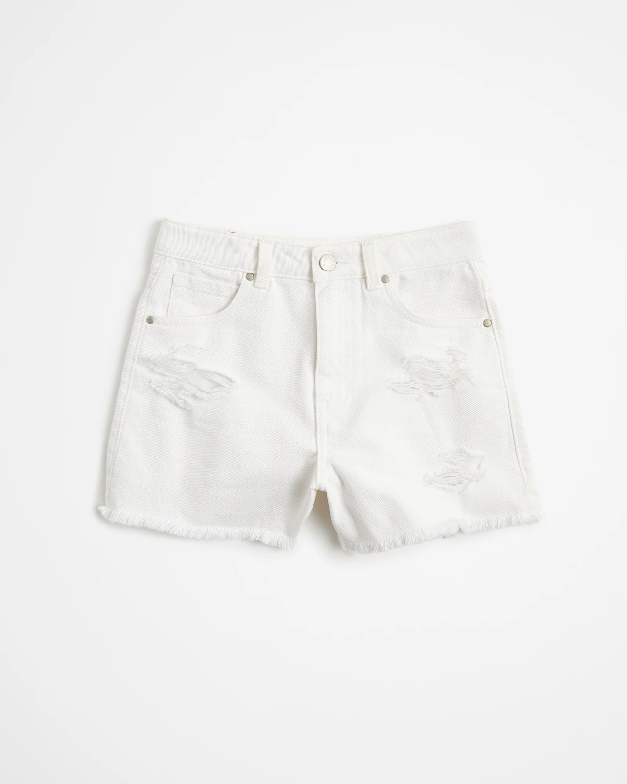 H&m white denim on sale shorts