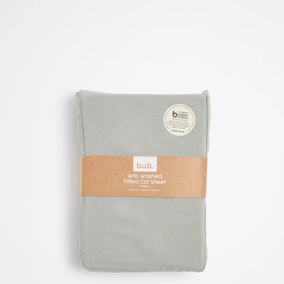 Fitted Cot Sheet Arlo Washed bub. Green Soapstone Target Australia