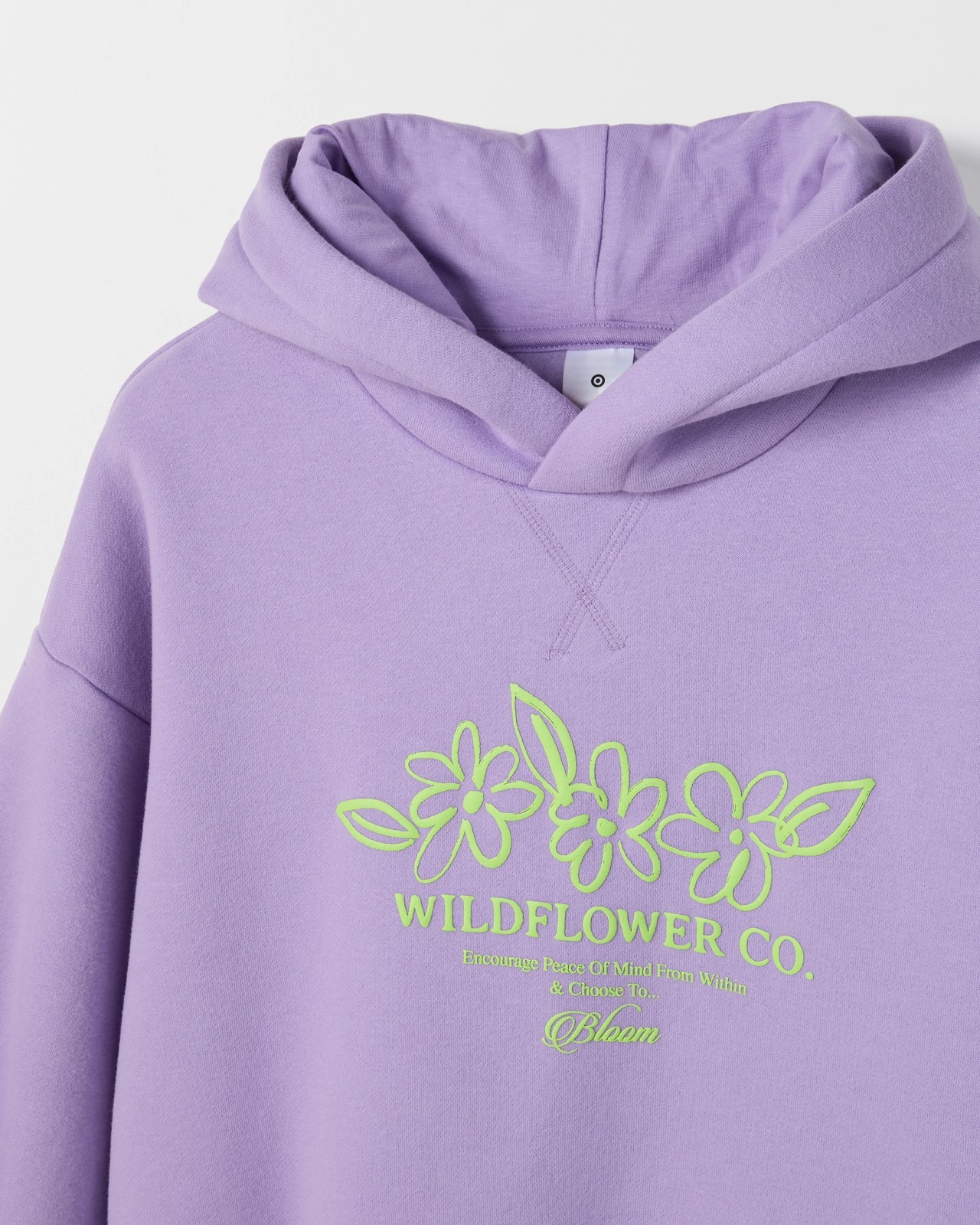 Australian Cotton Blend Oversized Fleece Hoodie - Flower Purple 2 of 2
