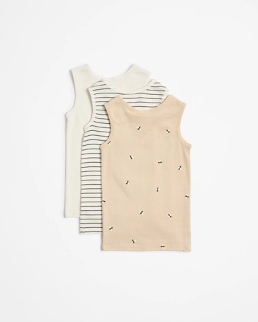 Baby Organic Cotton Vests 3 Pack