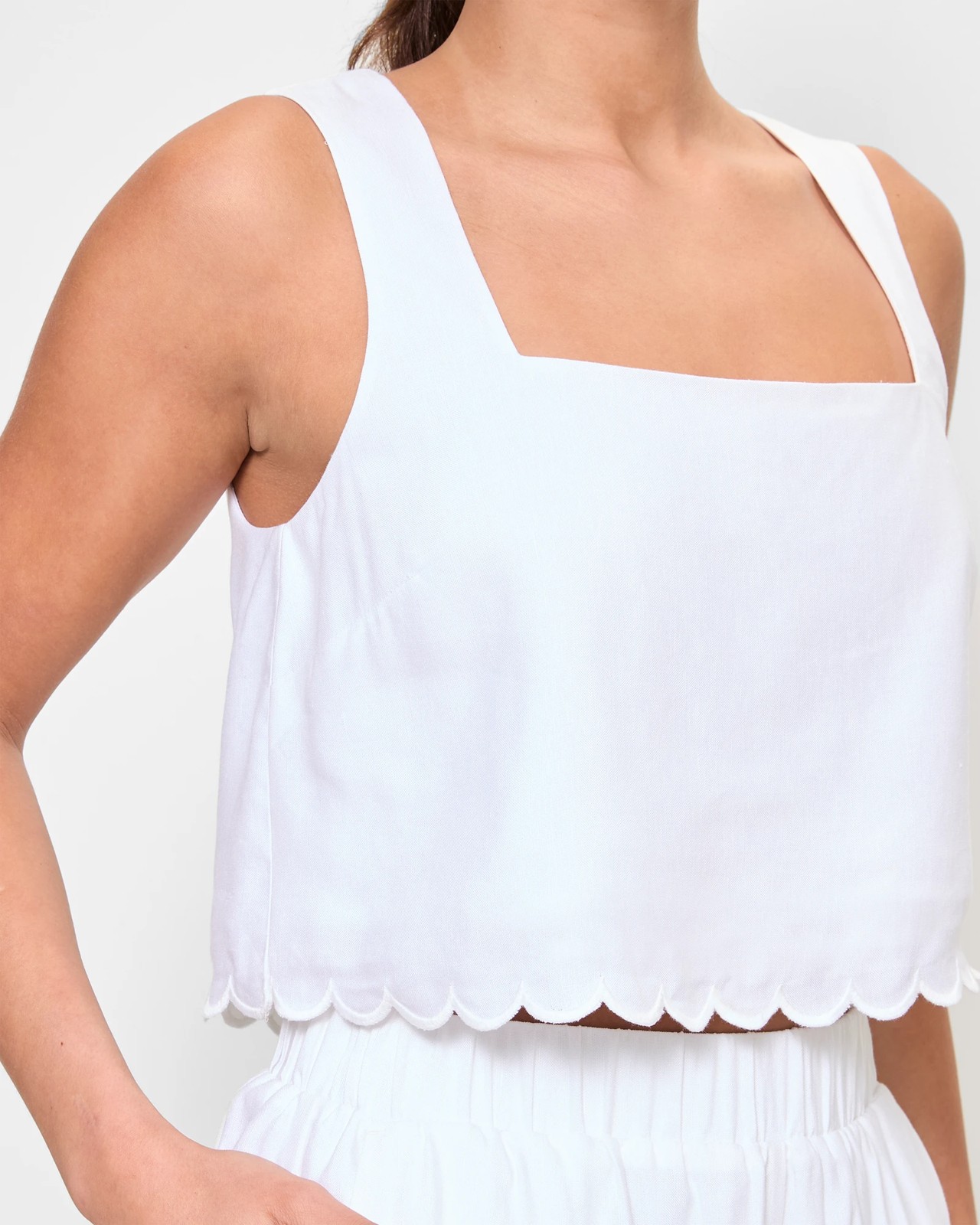 Linen Blend Scallop Hem Top - Lily Loves 5 of 5