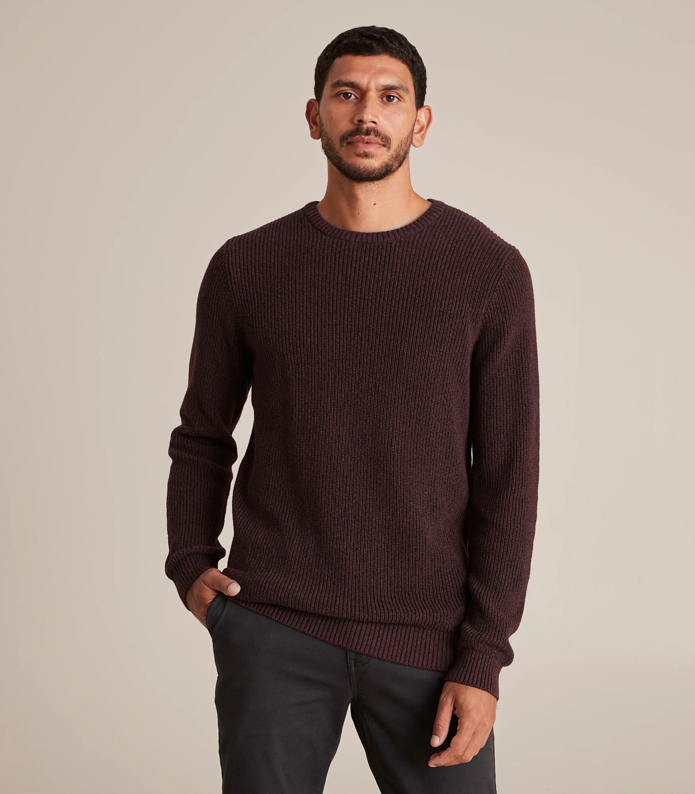 Fisherman Rib Knit Jumper - Burgundy | Target Australia