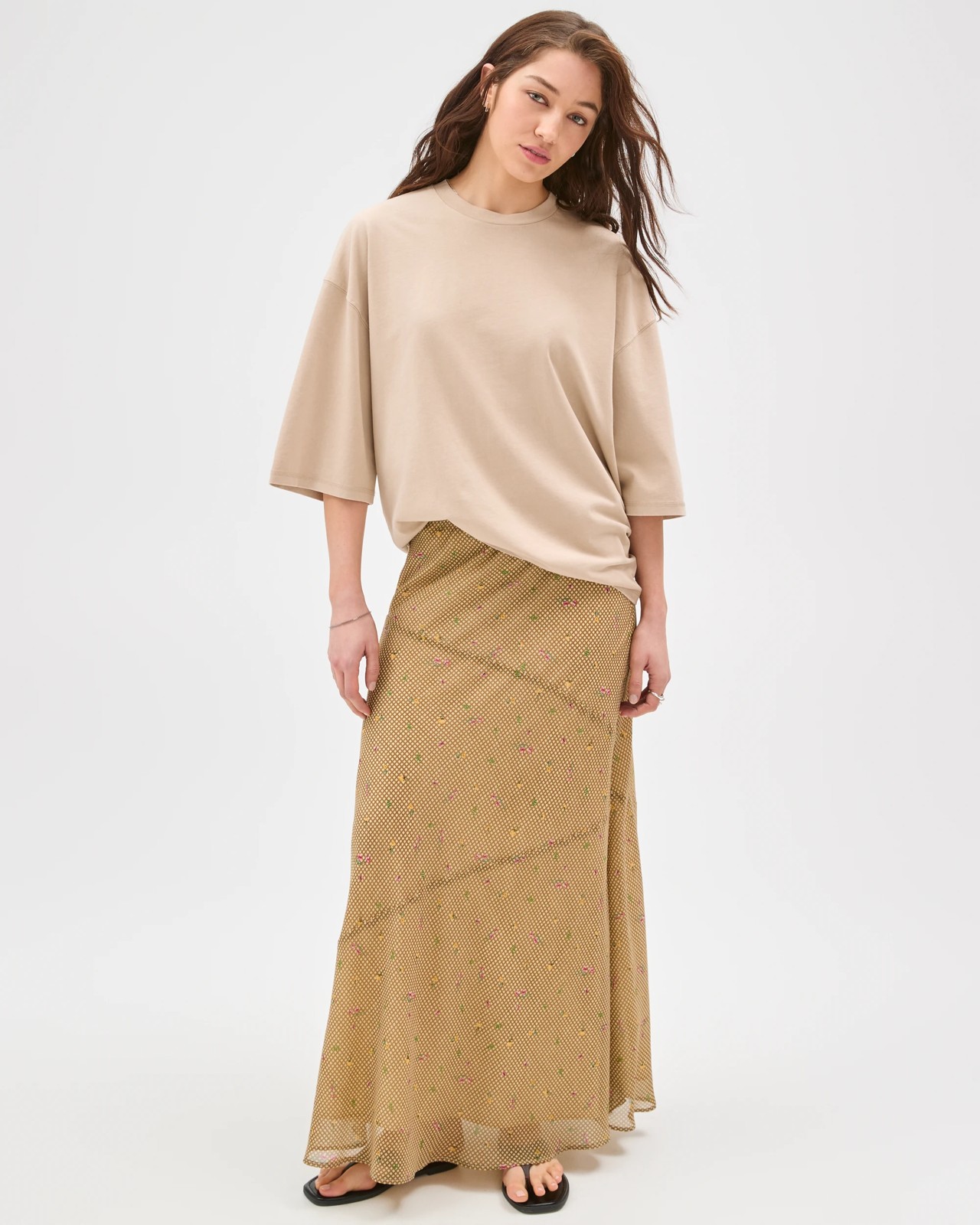 Lily Loves Australian Cotton Oversized T-Shirt - Soft Stone 2 of 5