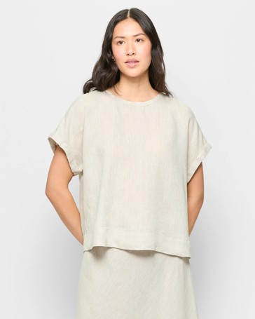 European Linen Cuffed T-Shirt