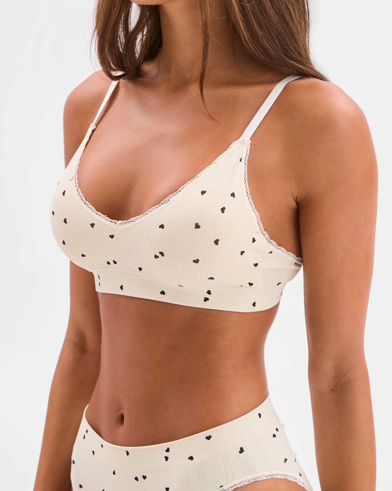Lily Loves Pointelle Crop Top - Scattered Heart 5 of 6