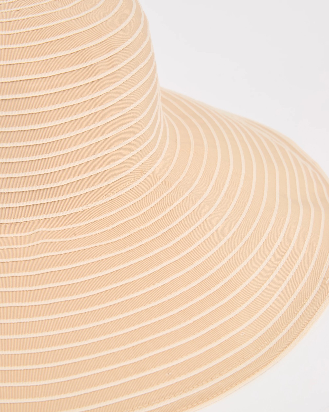 Packable Stripe Wide Brim UPF 50+ Hat - Beige / White 2 of 2